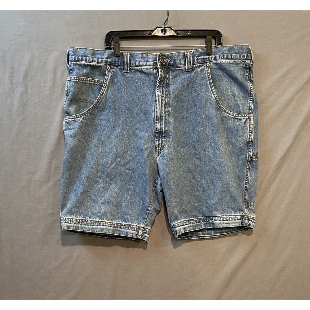 Harbor Bay Jean Shorts Men's Size 46 Blue Denim Cargo Utility Loop 10" Work
